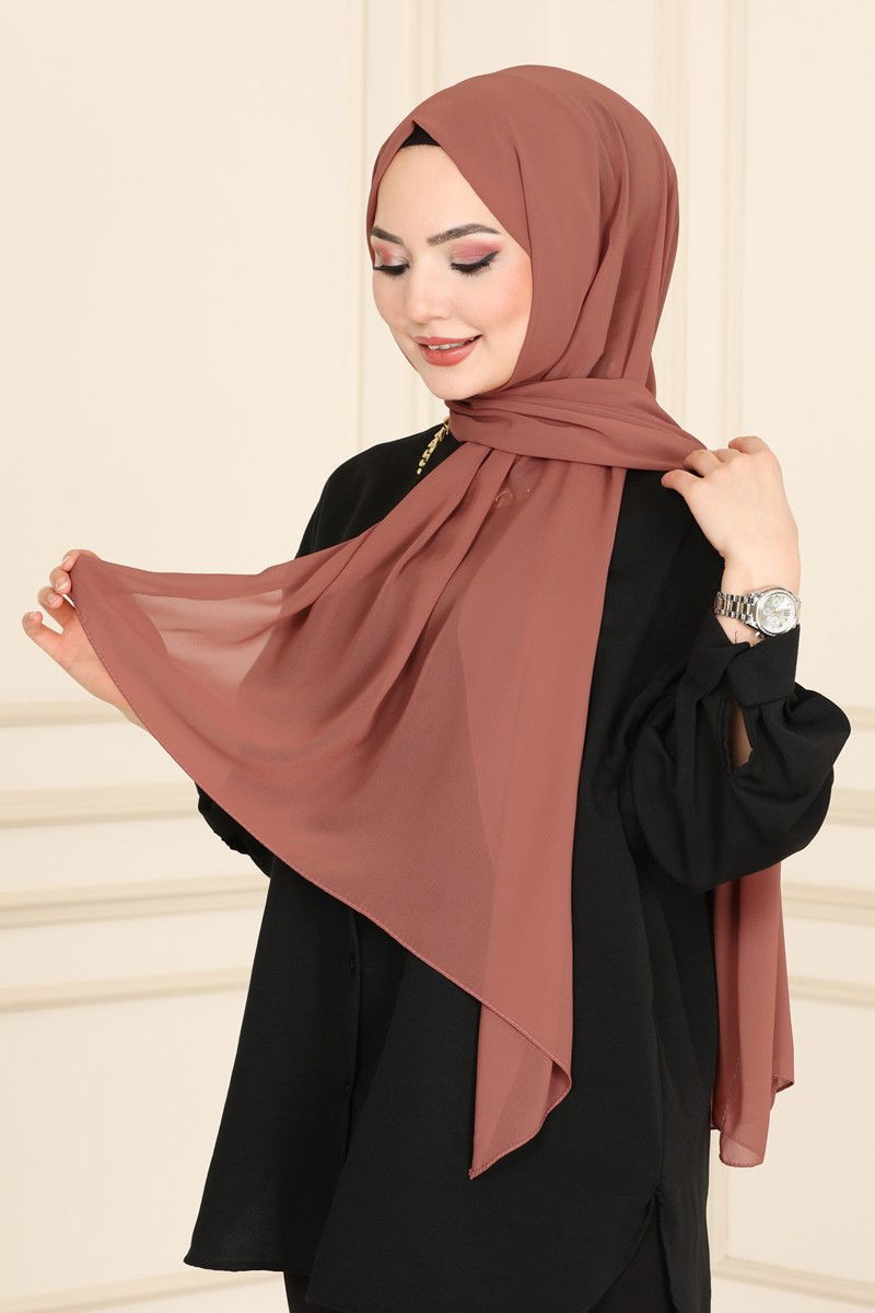 شال شيفون PL3006 سلمون داكن